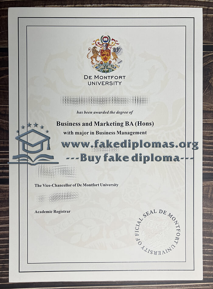 Buy De Montfort University fake diploma.