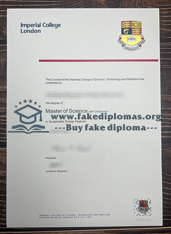 Buy Imperial College London fake diploma.