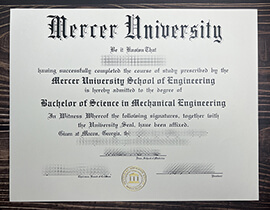 Fake Mercer University diploma.