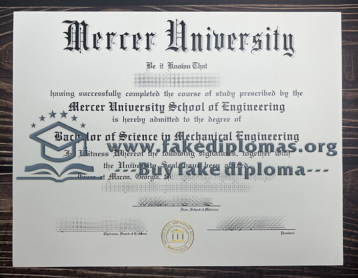 Buy Mercer University fake diploma.