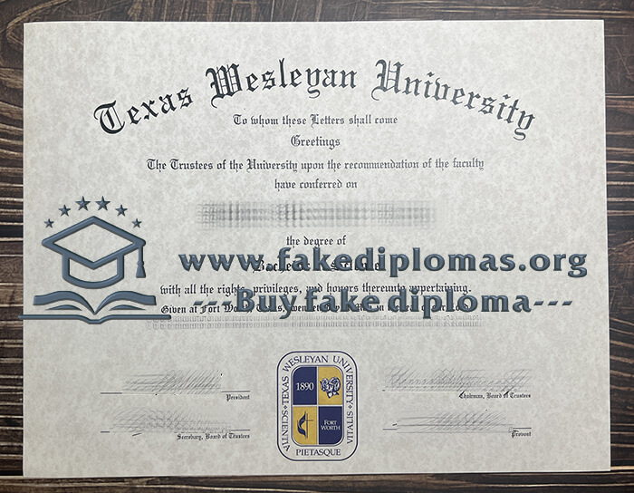 Buy Texas Wesleyan University fake diploma.