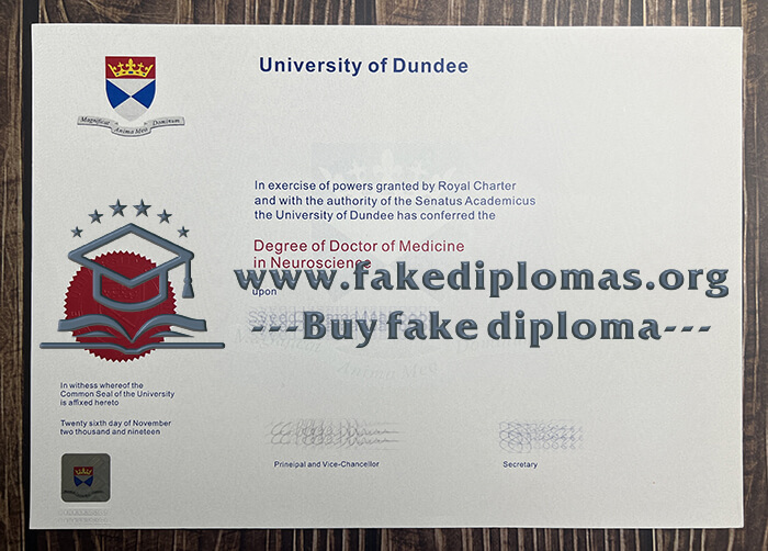 Buy University of Dundee fake diploma.