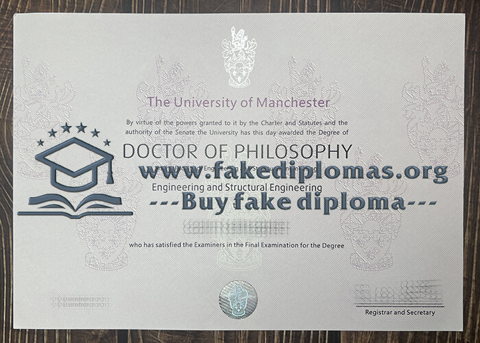 Buy University of Manchester fake diploma.