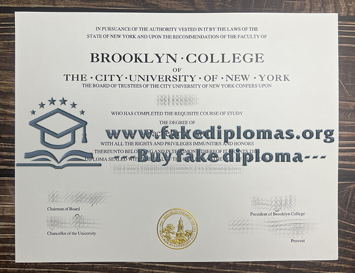 Order Brooklyn College fake diploma, Fake Brooklyn College certificate.