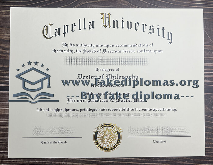 Buy Capella University fake diploma, Fake Capella University certificate.