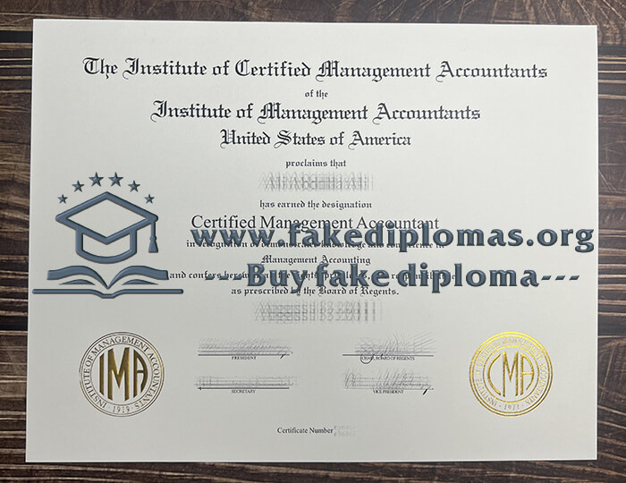 Buy Certified Management Accountant fake diploma, Fake CMA certificate.