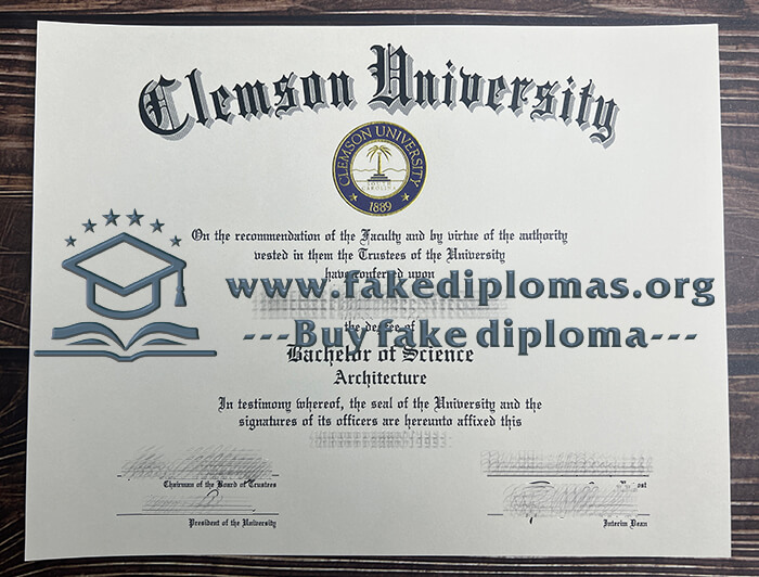 Buy Clemson University fake diploma, Fake Clemson University degree.