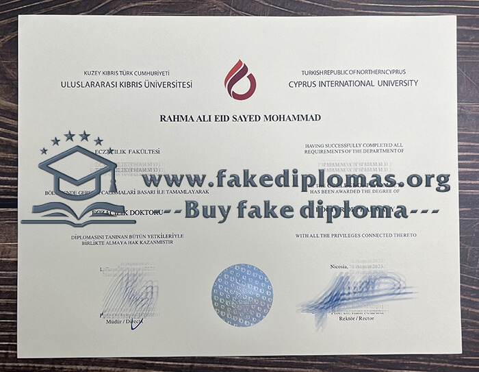 Buy Cyprus International University fake diploma, Fake CIU certificate.