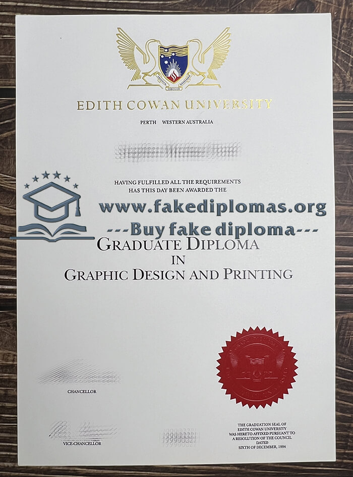 Buy Edith Cowan University fake diploma, Fake ECU certificate.