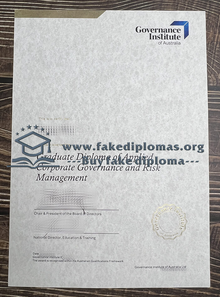 Buy Governance Institute of Australia fake diploma.