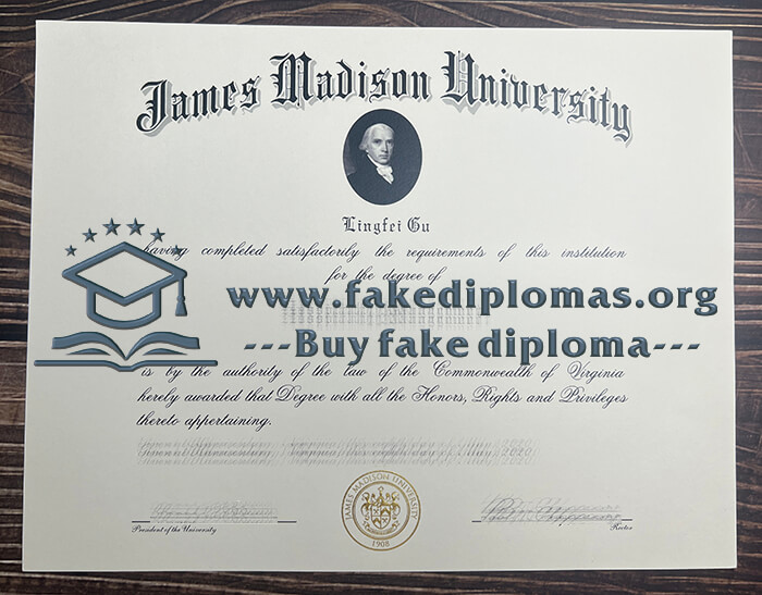 Buy James Madison University fake diploma, Fake JMU degree online.