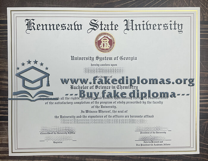 Buy KSU fake diploma, Fake Kennesaw State University degree.