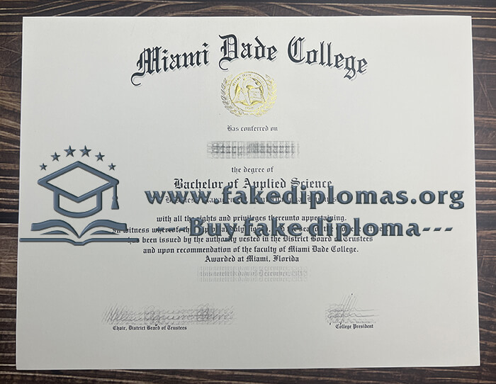 Buy Miami Dade College fake diploma, Fake MDC degree.
