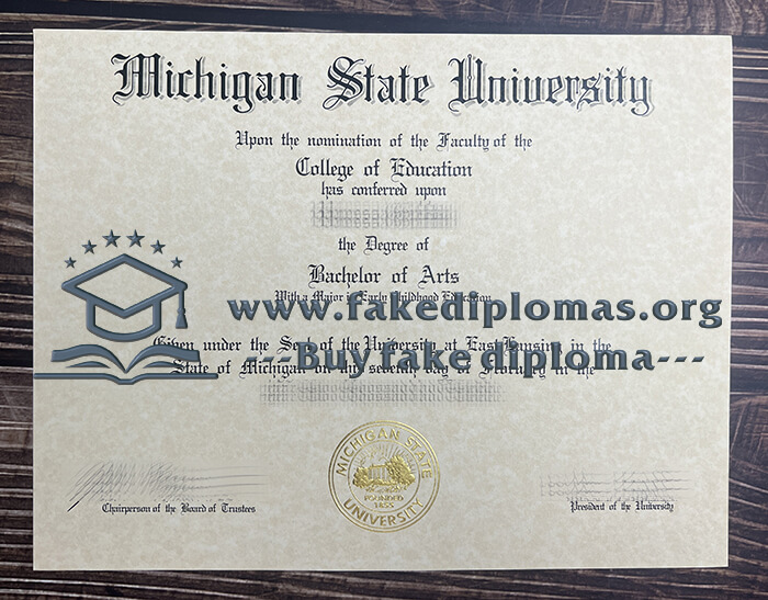 Buy Michigan State University fake diploma, Fake MSU degree.