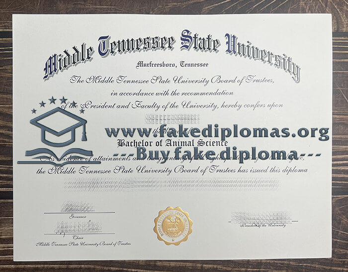 Buy Middle Tennessee State University fake diploma, Fake MTSU degree.