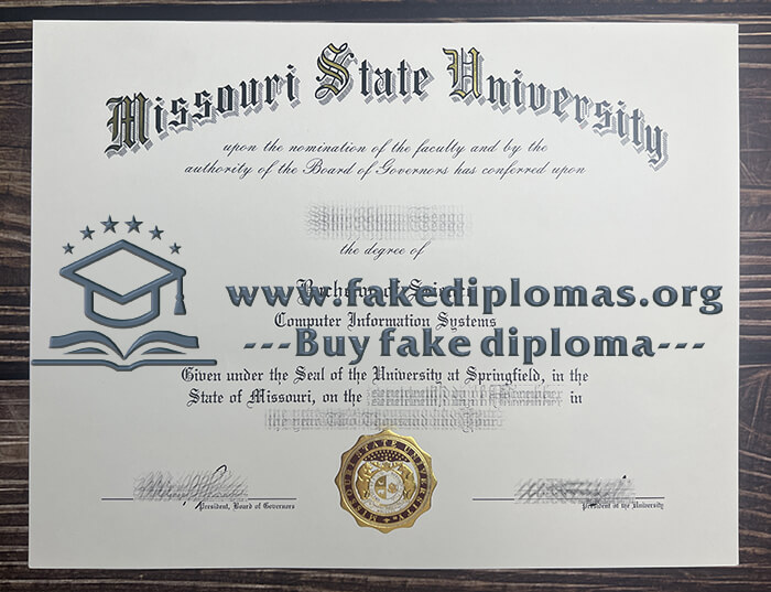 Buy Missouri State University fake diploma, Fake MSU certificate.