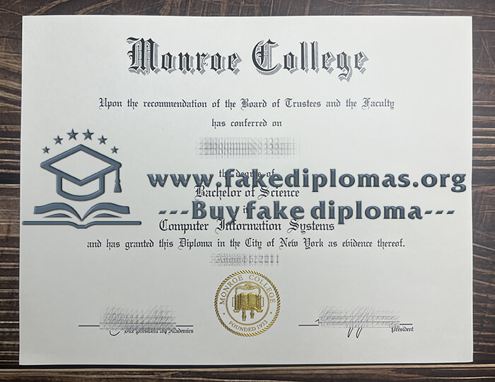Buy Monroe College fake diploma, Fake Monroe College degree.