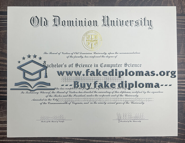 Get Old Dominion University fake diploma, Fake ODU degree.