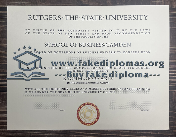 Buy Rutgers The State University fake diploma, Fake RU certificate.