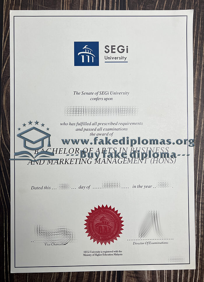 Get SEGi University fake diploma.