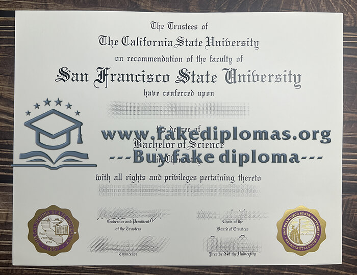Buy San Francisco State University fake diploma, Fake SFSU degree.