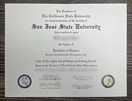 Obtain San Jose State University fake diploma online.