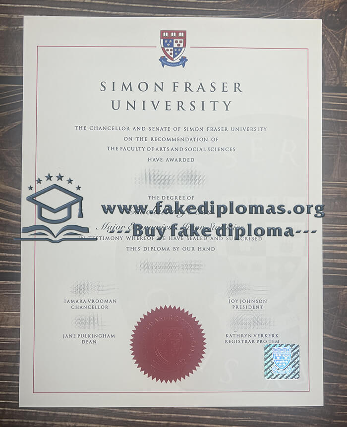 Buy Simon Fraser University fake diploma, Fake SFU degree.