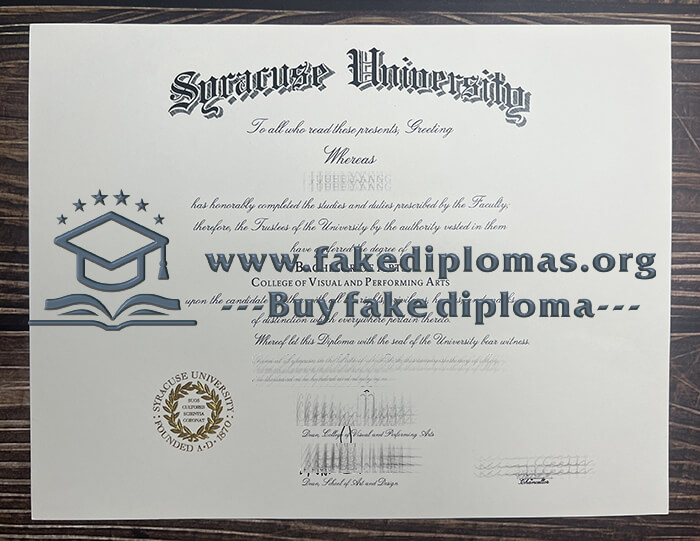 Buy Syracuse University fake diploma, Fake SU certificate.