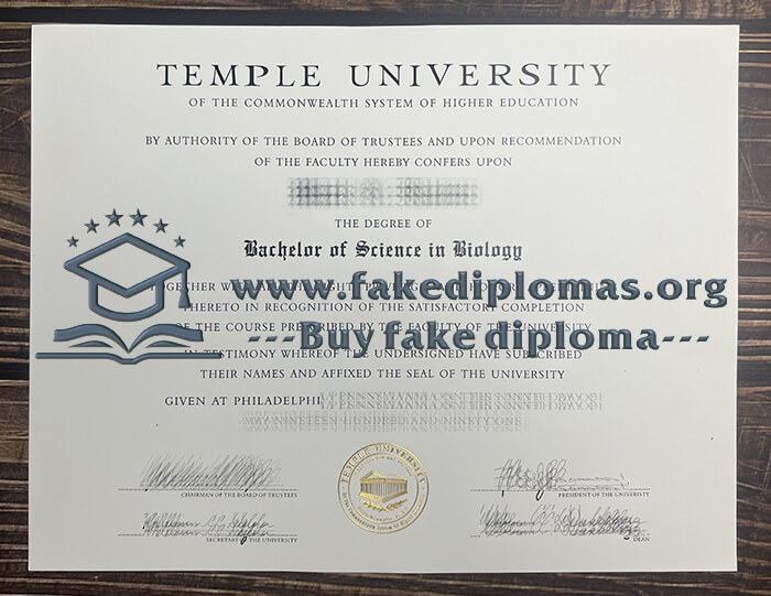 Get Temple University fake diploma, Fake TU certificate.
