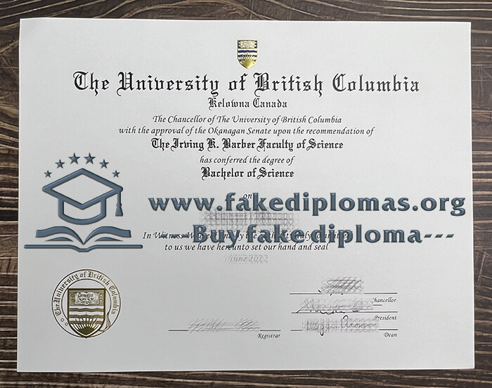 Buy University of British Columbia fake diploma, Fake UBC certificate.