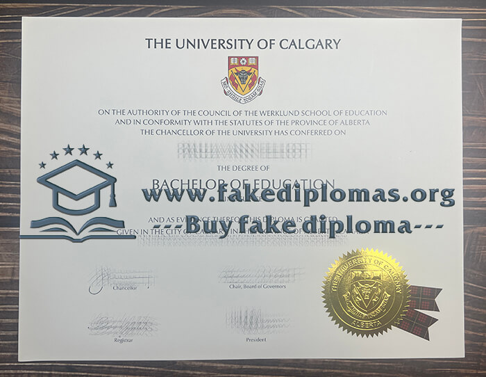 Buy University of Calgary fake diploma, Fake UC certificate online.