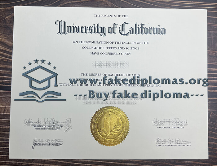 Buy University of California fake diploma, Fake UC certificate.