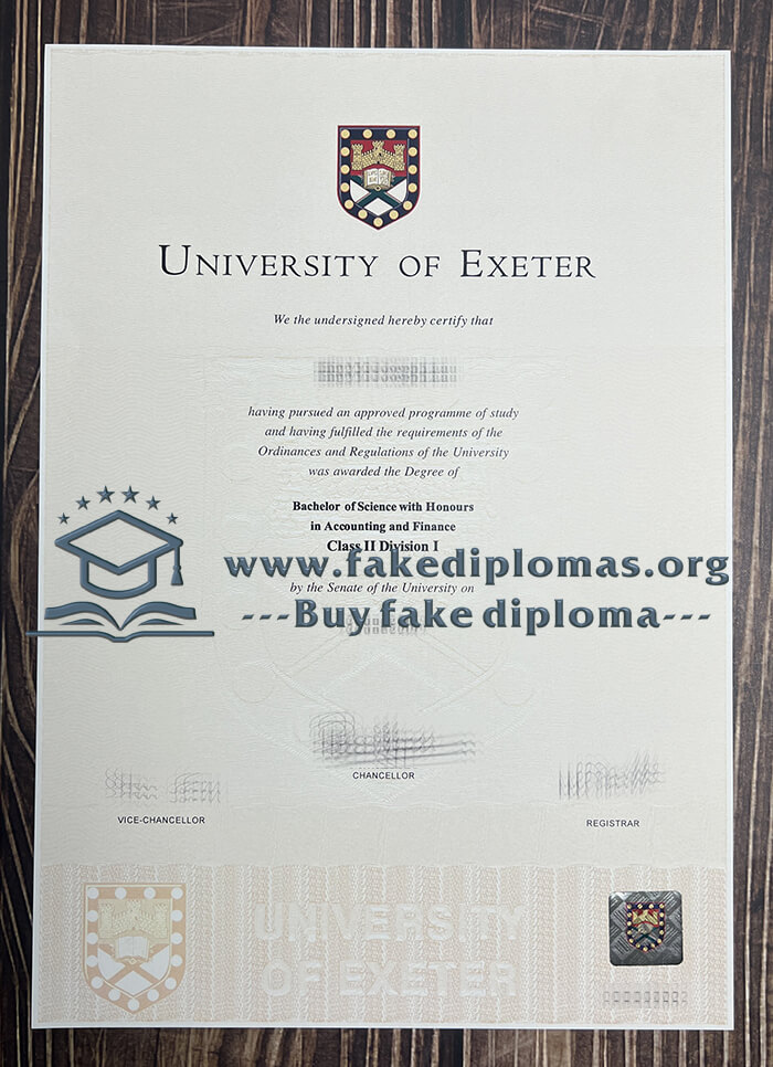 Obtain University of Exeter fake diploma, Fake University of Exeter degree, Make certificate.
