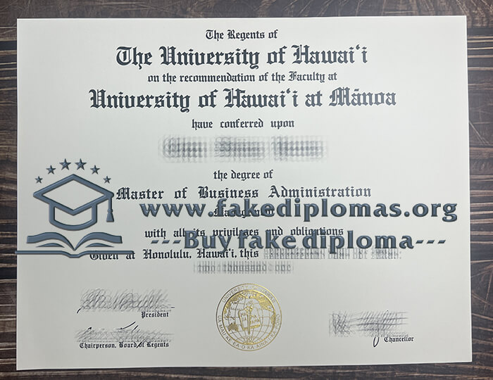 Get University of Hawai'i fake diploma, Fake University of Hawai'i degree.