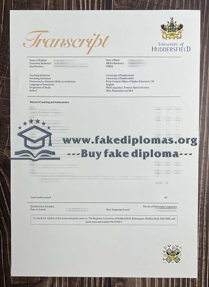 Get University of Huddersfield fake diploma, Fake University of Huddersfield transcript.