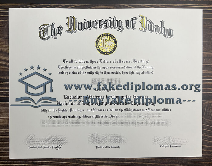 Buy University of Idaho fake diploma, Make University of Idaho certificate.