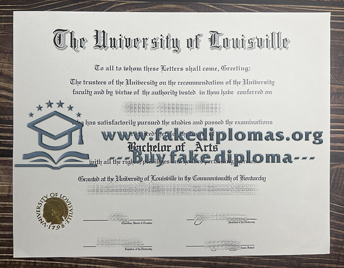 Buy University of Louisville fake diploma, Fake UL degree.