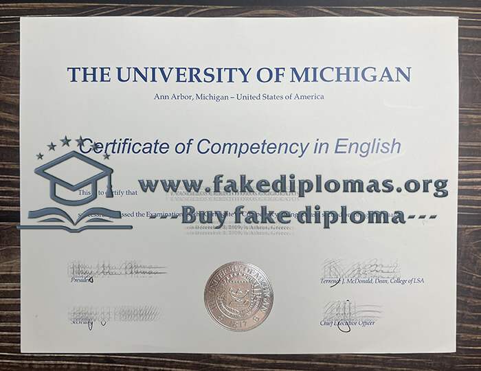 Buy University of Michigan fake diploma, Fake UM certificate.