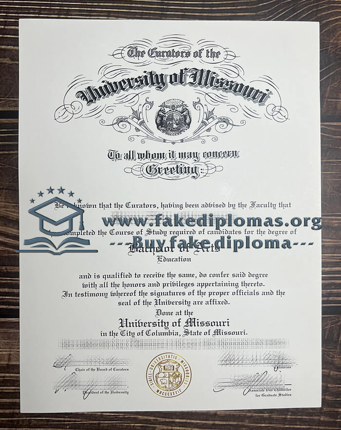 Buy University of Missouri fake diploma, Fake University of Missouri degree.