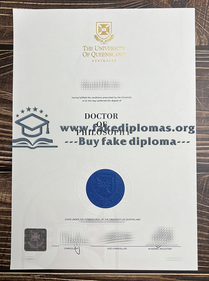 Buy University of Queensland fake diploma, Fake UQ degree online.