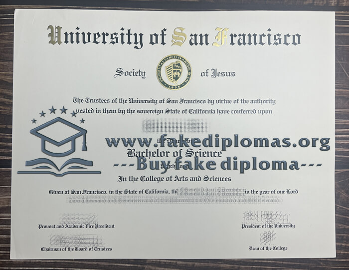 Buy University of San Francisco fake diploma, Fake USF degree.