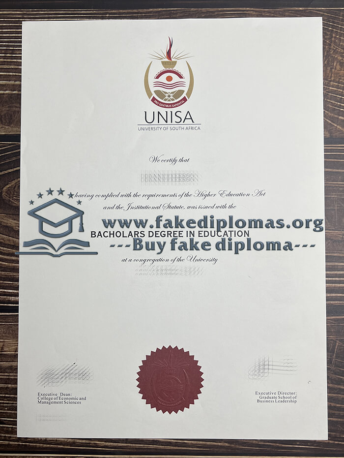 Buy University of South Africa fake diploma, Fake UNISA degree.