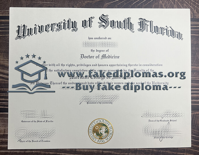 Get University of South Florida fake diploma, Fake USF certificate.