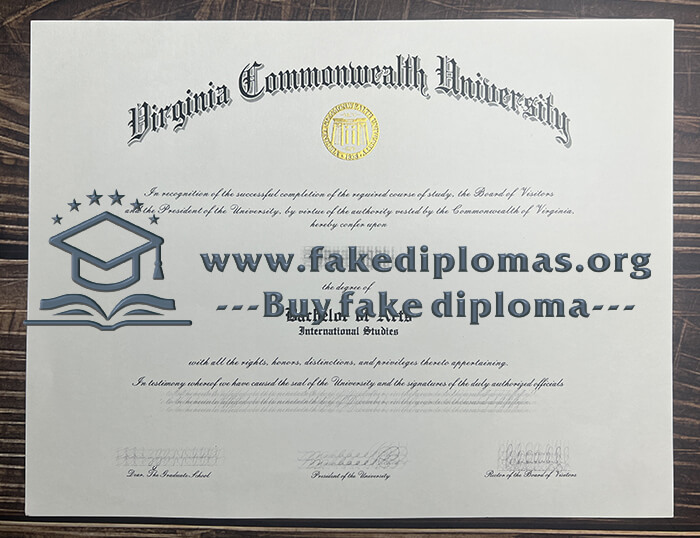 Buy Virginia Commonwealth University fake diploma, Fake VCU certificate.