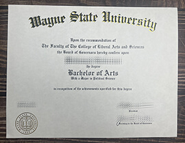 Make Wayne State University diploma online. Buy WSU fake degree.