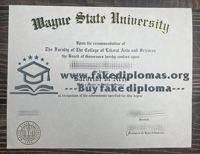 Get Wayne State University fake diploma, Fake WSU certificate.