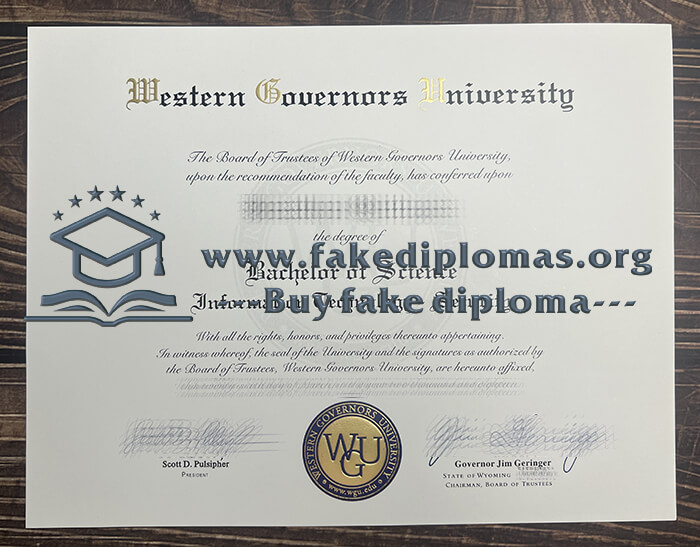 Buy Western Governors University fake diploma, Fake WGU certificate.