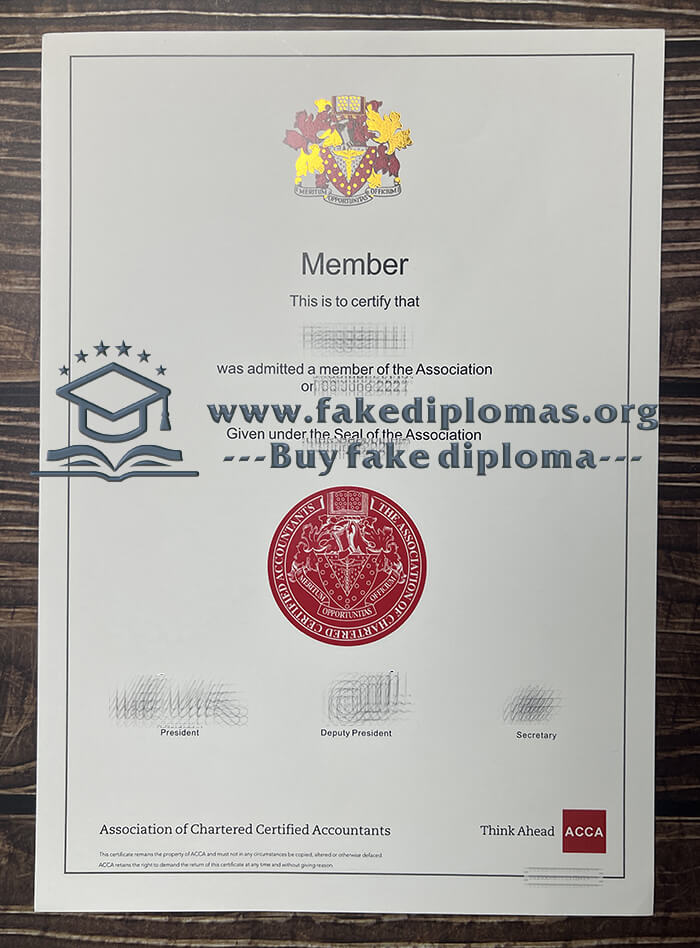 Buy Association of Chartered Certified Accountants fake diploma, Fake ACCA degree.