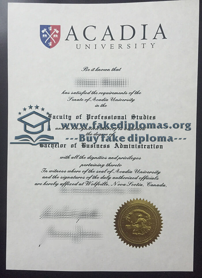 Buy Acadia University fake diploma, Fake Acadia University degree.