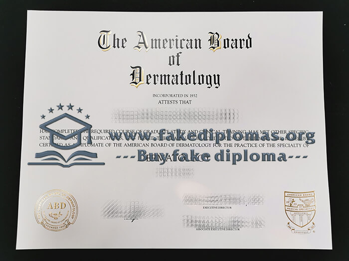 Buy American Board of Dermatology fake diploma, Fake ABD degree.